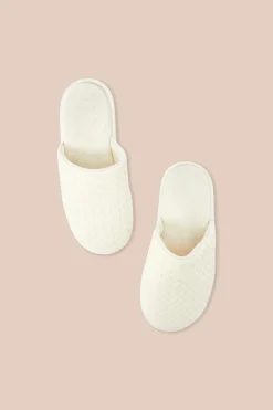 Chaussons mules avec coton nid d'abeille