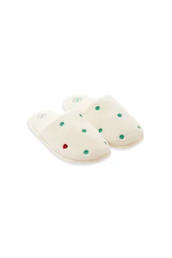 Chaussons mules à pois