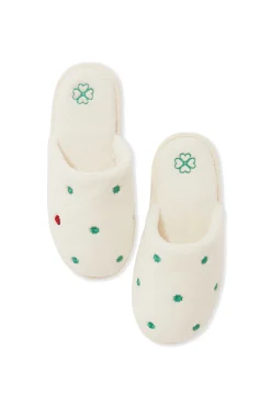 Chaussons mules à pois