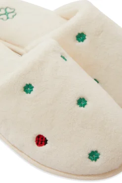 Chaussons mules à pois