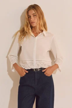 Chemise avec broderie en coton