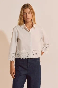Chemise avec broderie en coton
