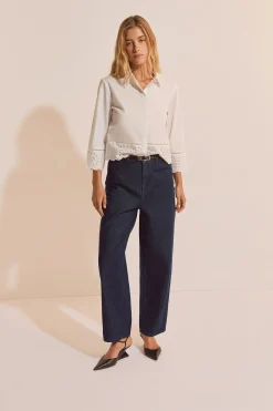 Chemise avec broderie en coton