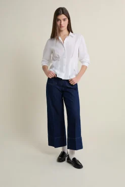 Chemise cintrée à plis plats
