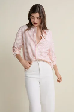Chemise crinkle à rayures