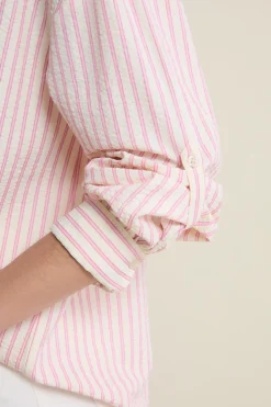 Chemise crinkle à rayures