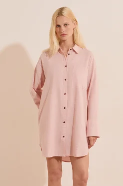 Chemise de nuit à carreaux en coton