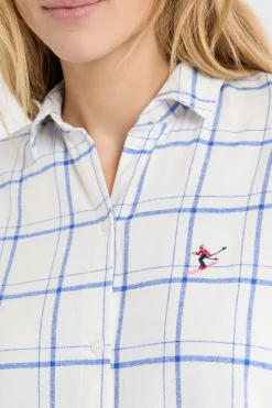 Chemise de nuit à carreaux en coton