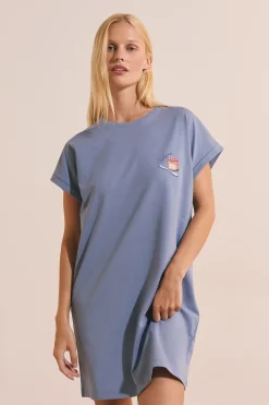 Chemise de nuit en coton avec motif