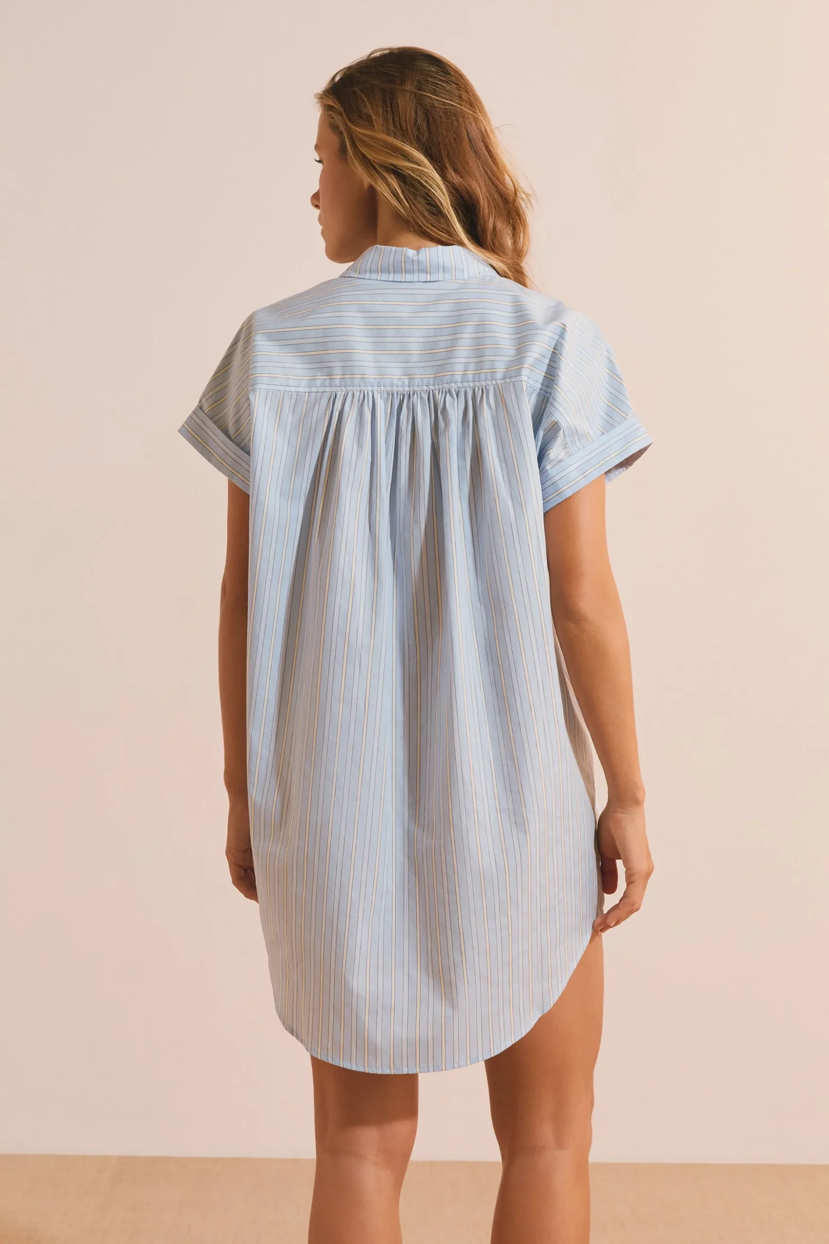 Chemise de nuit en coton à rayures