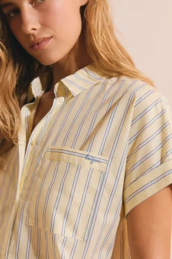 Chemise de nuit en coton à rayures
