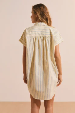 Chemise de nuit en coton à rayures