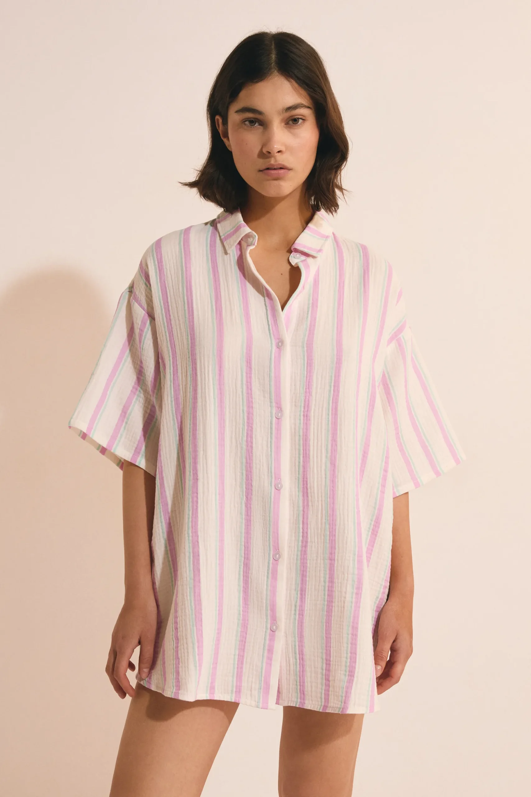 Chemise de nuit en gaze de coton