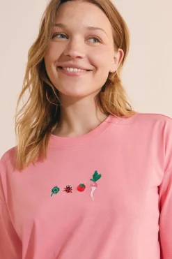 Chemise de nuit à motifs légumes en coton
