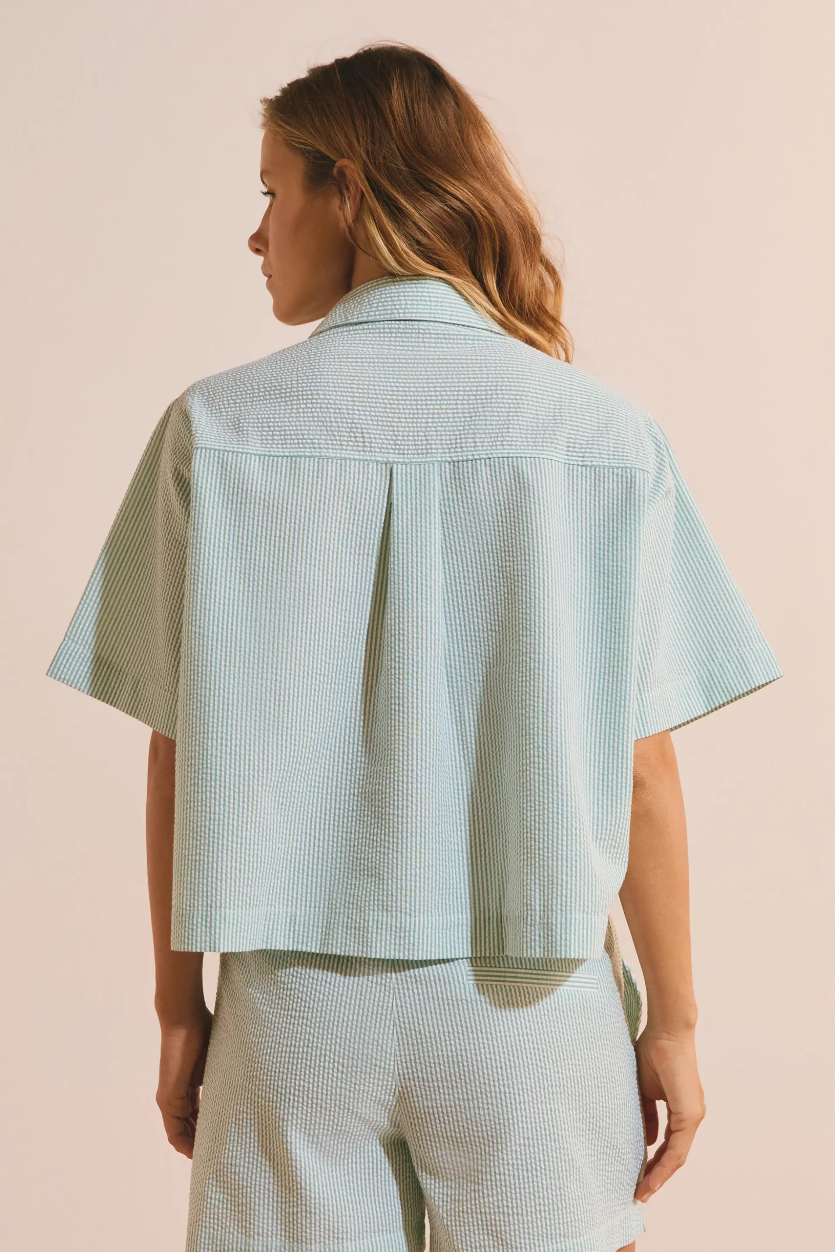 Chemise de pyjama avec coton gaufré