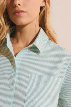 Chemise de pyjama avec coton gaufré