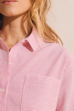 Chemise de pyjama avec coton gaufré