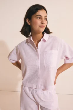 Chemise de pyjama avec coton gaufré