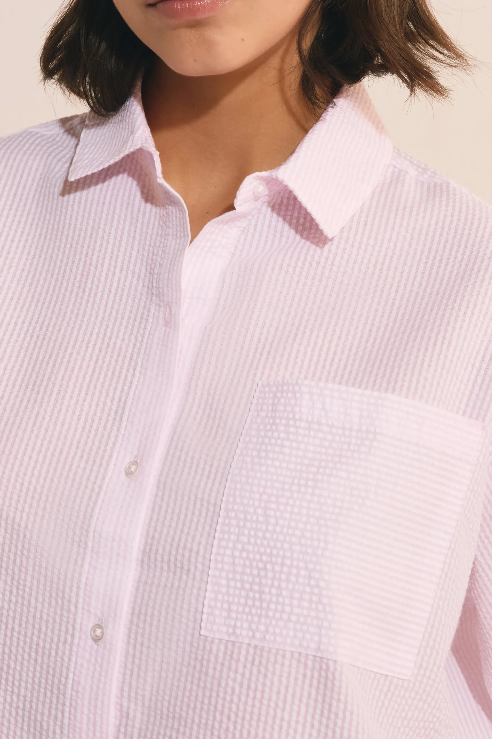 Chemise de pyjama avec coton gaufré