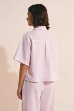 Chemise de pyjama avec coton gaufré