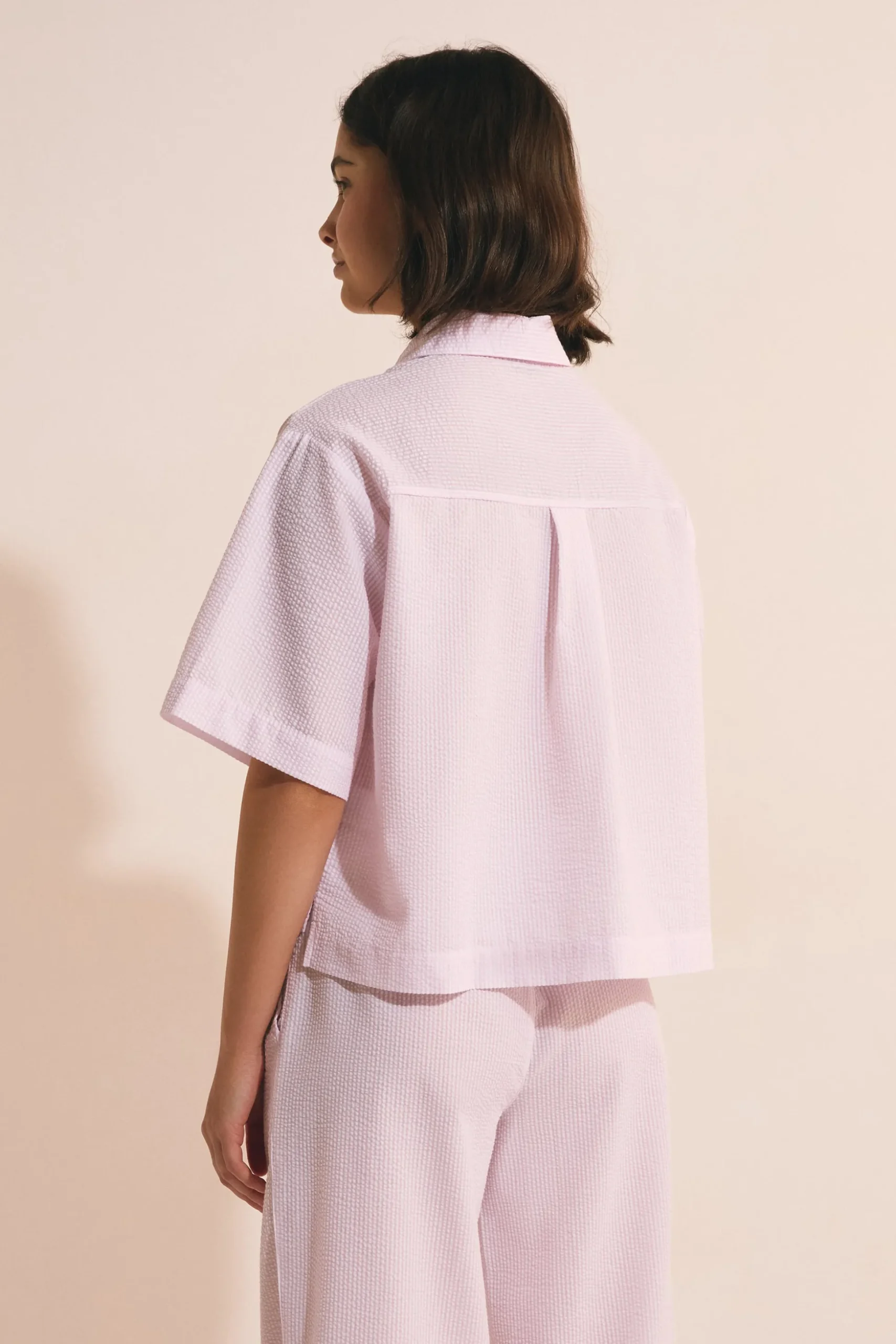 Chemise de pyjama avec coton gaufré