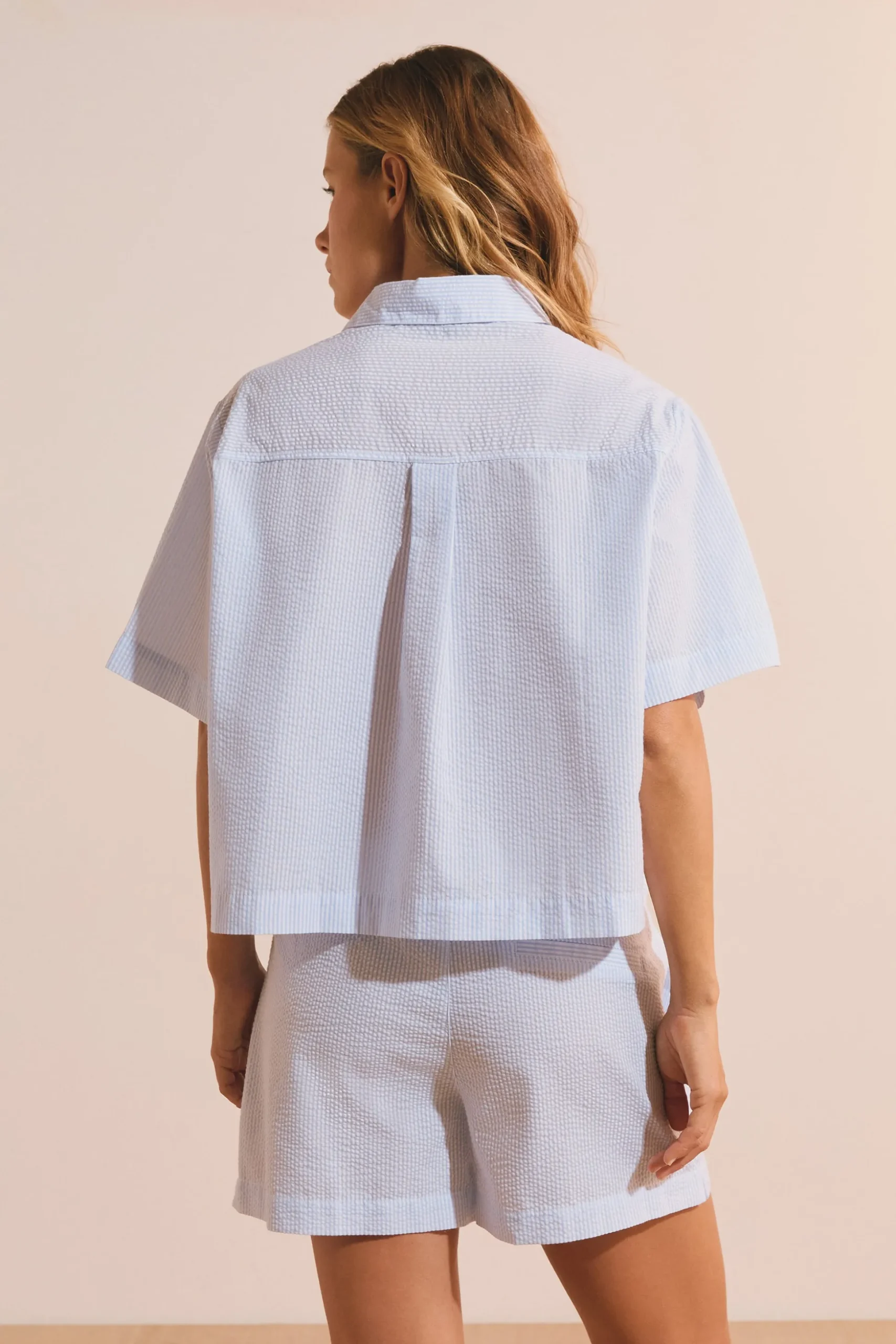 Chemise de pyjama avec coton gaufré
