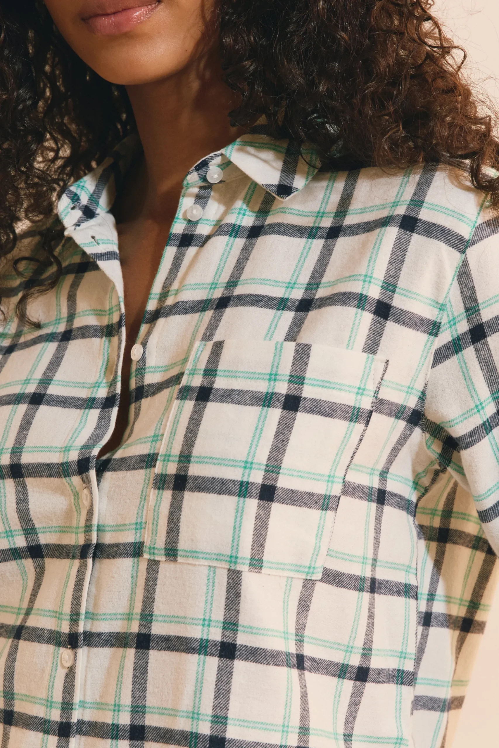 Chemise de pyjama à carreaux en coton