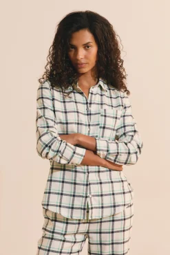 Chemise de pyjama à carreaux en coton