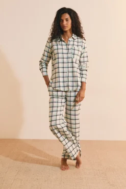 Chemise de pyjama à carreaux en coton