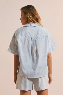 Chemise de pyjama en coton à rayures