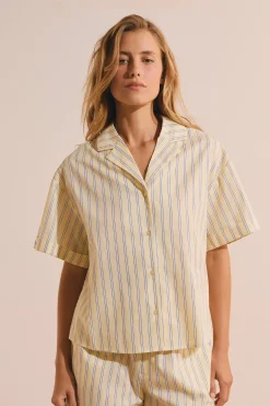 Chemise de pyjama en coton à rayures