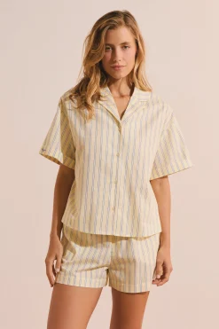 Chemise de pyjama en coton à rayures