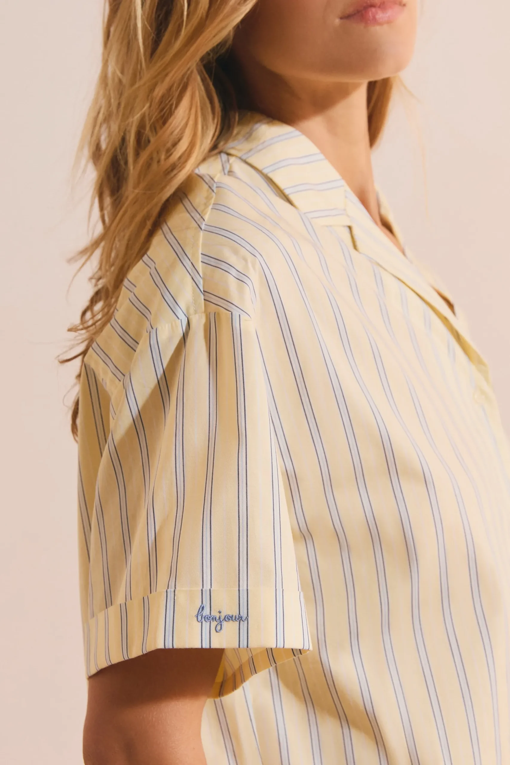Chemise de pyjama en coton à rayures