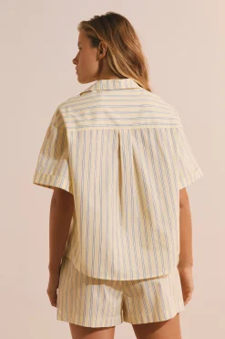 Chemise de pyjama en coton à rayures