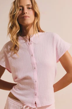 Chemise de pyjama en gaze de coton
