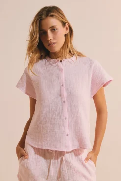 Chemise de pyjama en gaze de coton