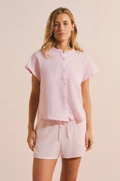 Chemise de pyjama en gaze de coton