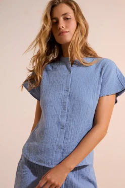 Chemise de pyjama en gaze de coton