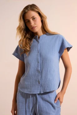 Chemise de pyjama en gaze de coton