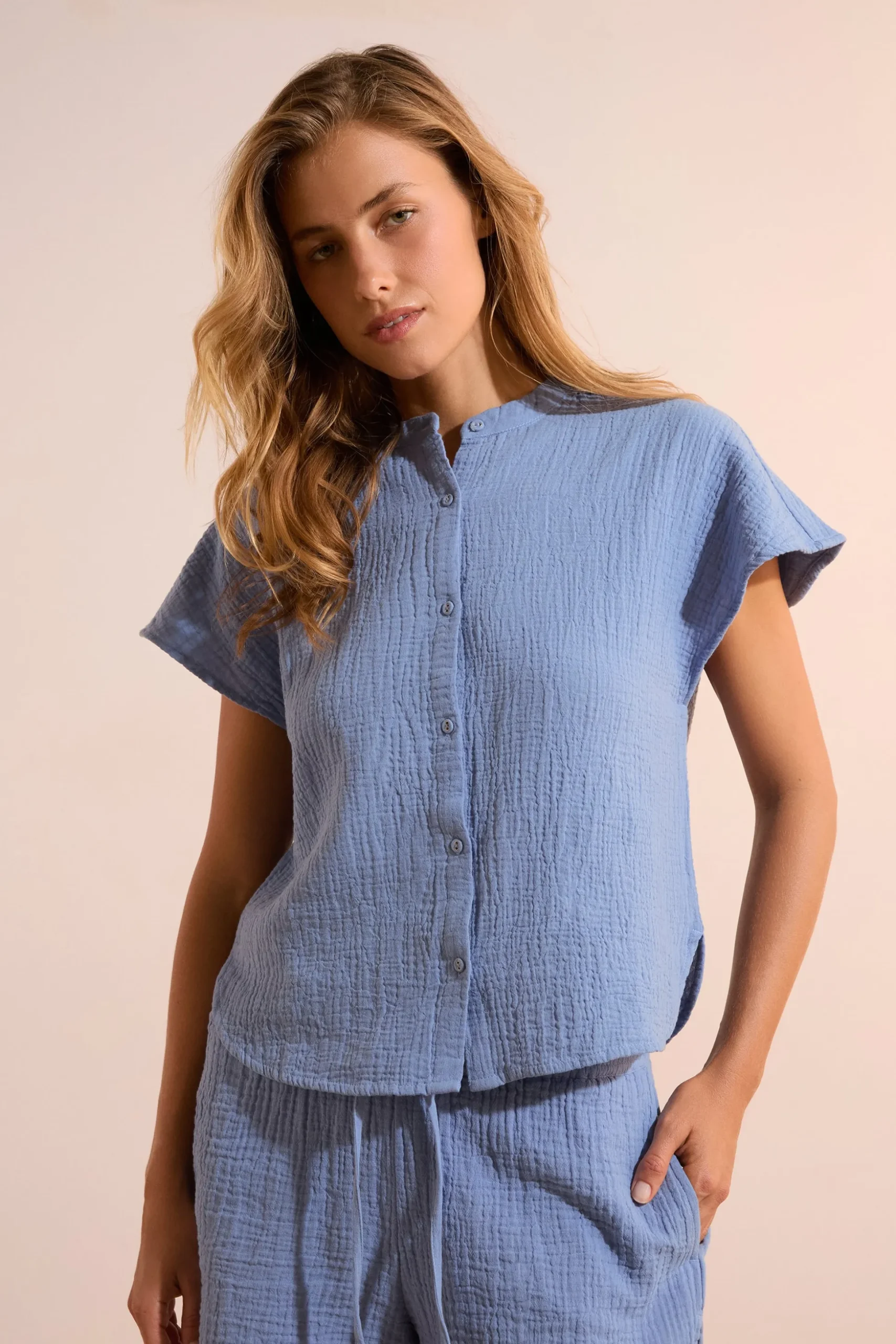 Chemise de pyjama en gaze de coton