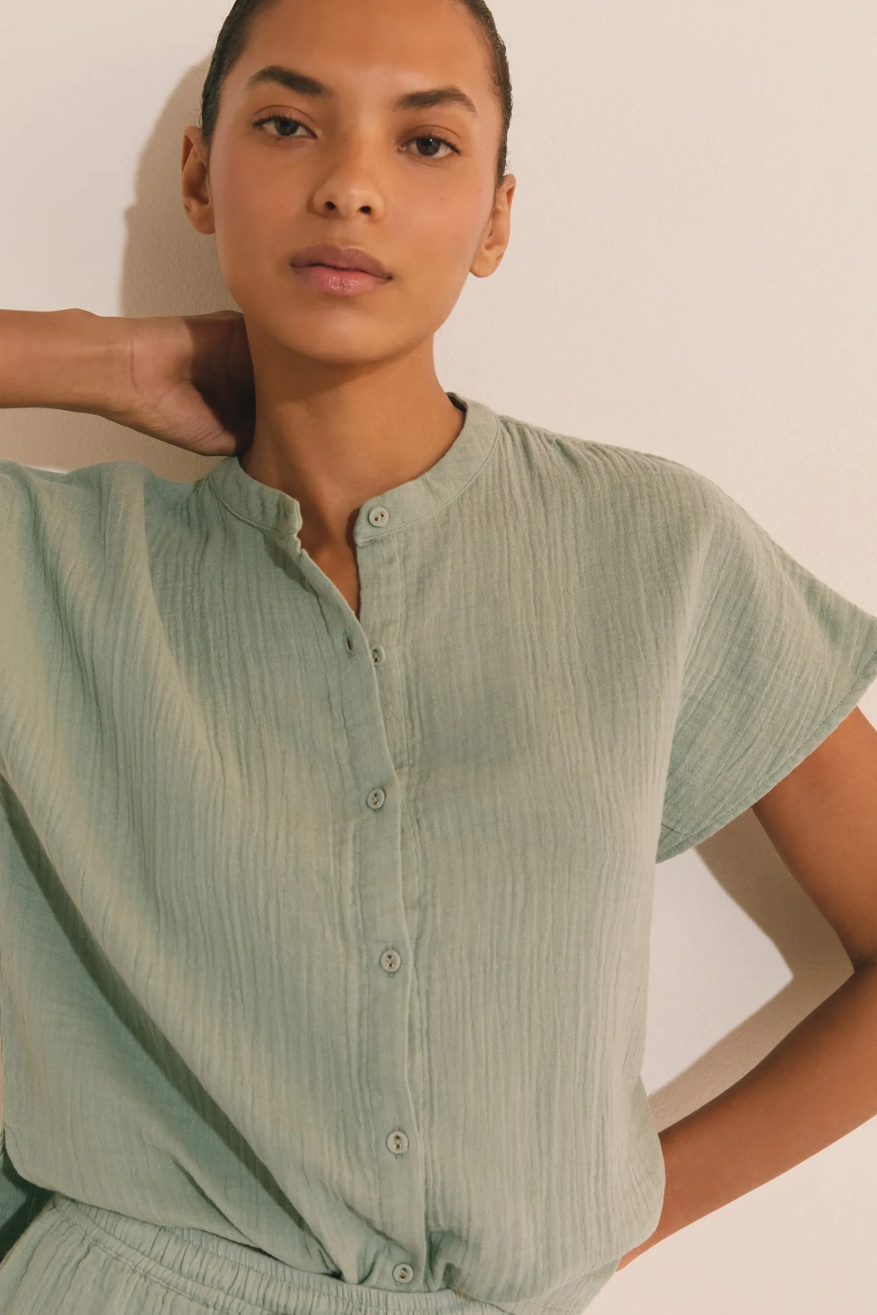 Chemise de pyjama en gaze de coton