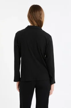 Chemise de pyjama en maille côtelée Richelieu