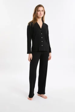 Chemise de pyjama en maille côtelée Richelieu