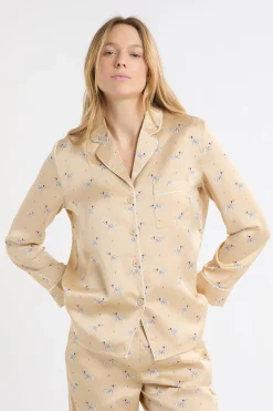 Chemise de pyjama en satin à motifs dalmatiens