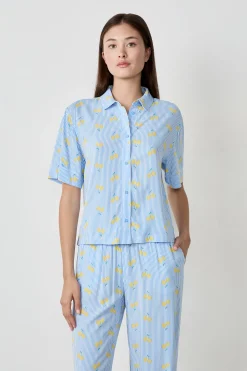 Chemise de pyjama à imprimés citrons