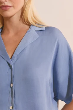 Chemise de pyjama manches courtes satinée