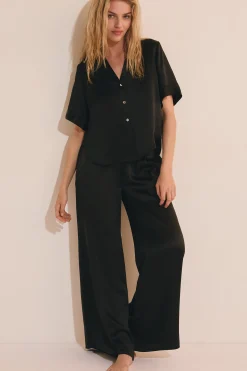 Chemise de pyjama manches courtes en soie