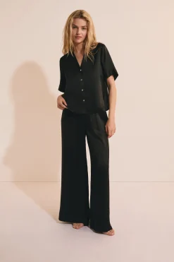 Chemise de pyjama manches courtes en soie