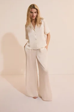 Chemise de pyjama manches courtes en soie