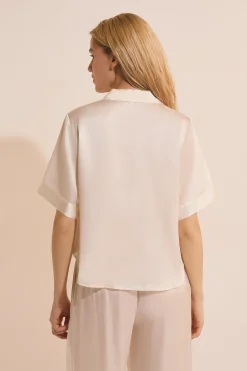 Chemise de pyjama manches courtes en soie